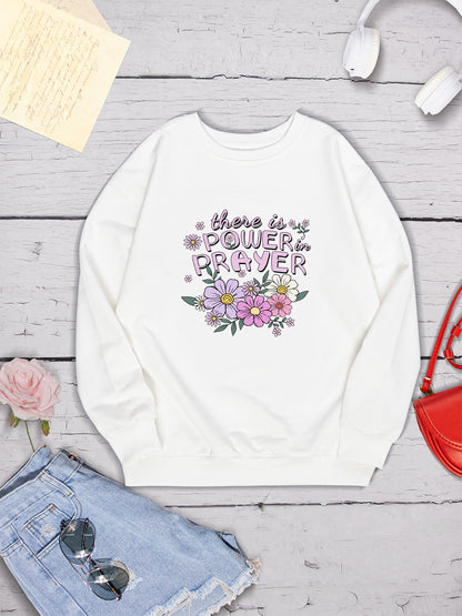 THERE IS POWER PRAYER Round Neck Sweatshirt-Jewearrings