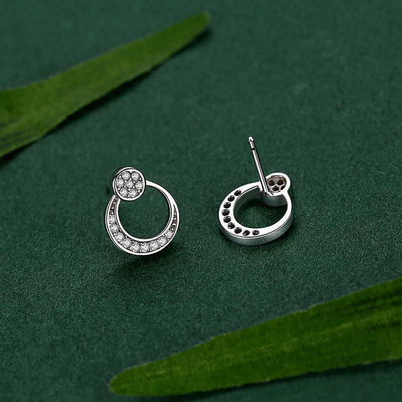 S925 Sterling Silver Moon Earrings Women With Diamonds-Jewearrings