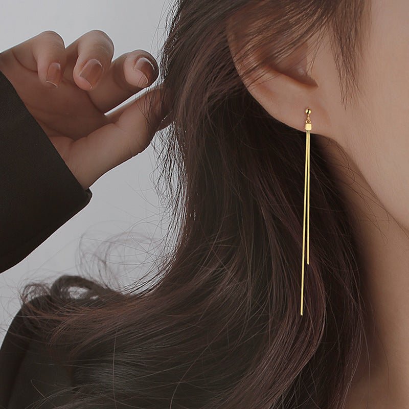 S925 Tassel New Earrings Feminine Long Stud Ear Thread-Jewearrings