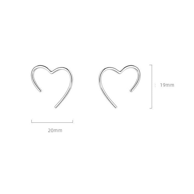 925 Sterling Silver Love Stud Earrings For Women-Jewearrings