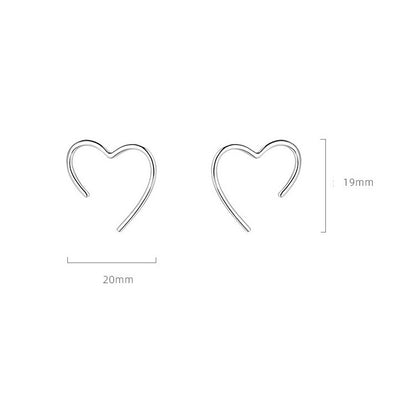 925 Sterling Silver Love Stud Earrings For Women-Jewearrings