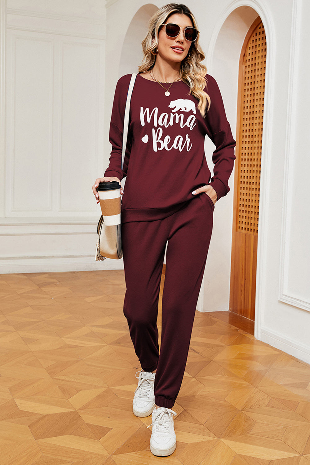 MAMA BEAR Graphic Sweatshirt and Sweatpants Set-Jewearrings