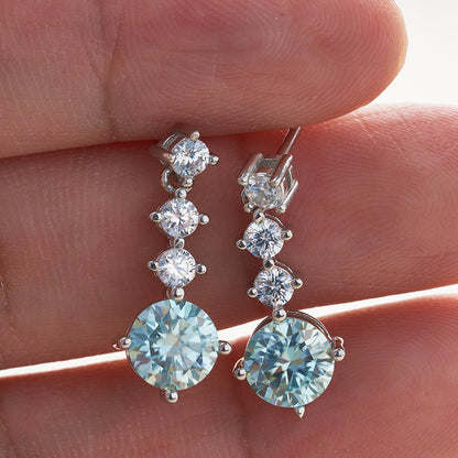 Fashion Stud Earrings Female Color Moissanite-Jewearrings