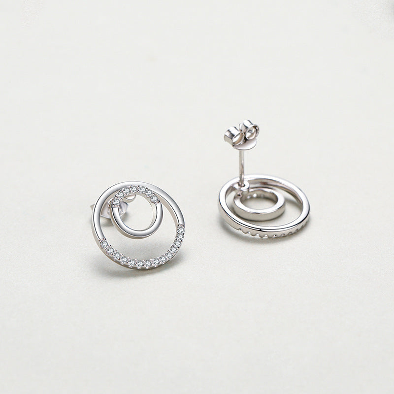 Stylish Round Micro Rhinestone Stud Earrings For Women-Jewearrings