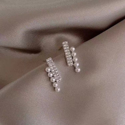 Earrings Stud Earrings Personality Tassel Wild Long Silver Pin Earrings-Jewearrings