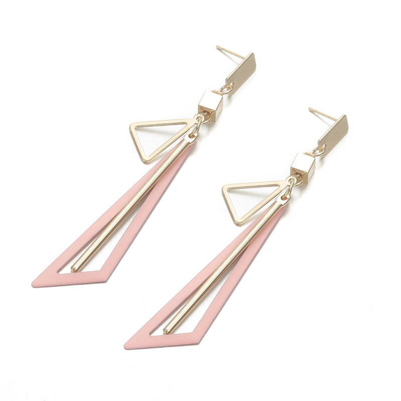 Korean Long Statement Geometric Triangle Tassel Dangle Drop Earrings For Women Earrings Fashion Jewelry Oorbellen Brincos-Jewearrings