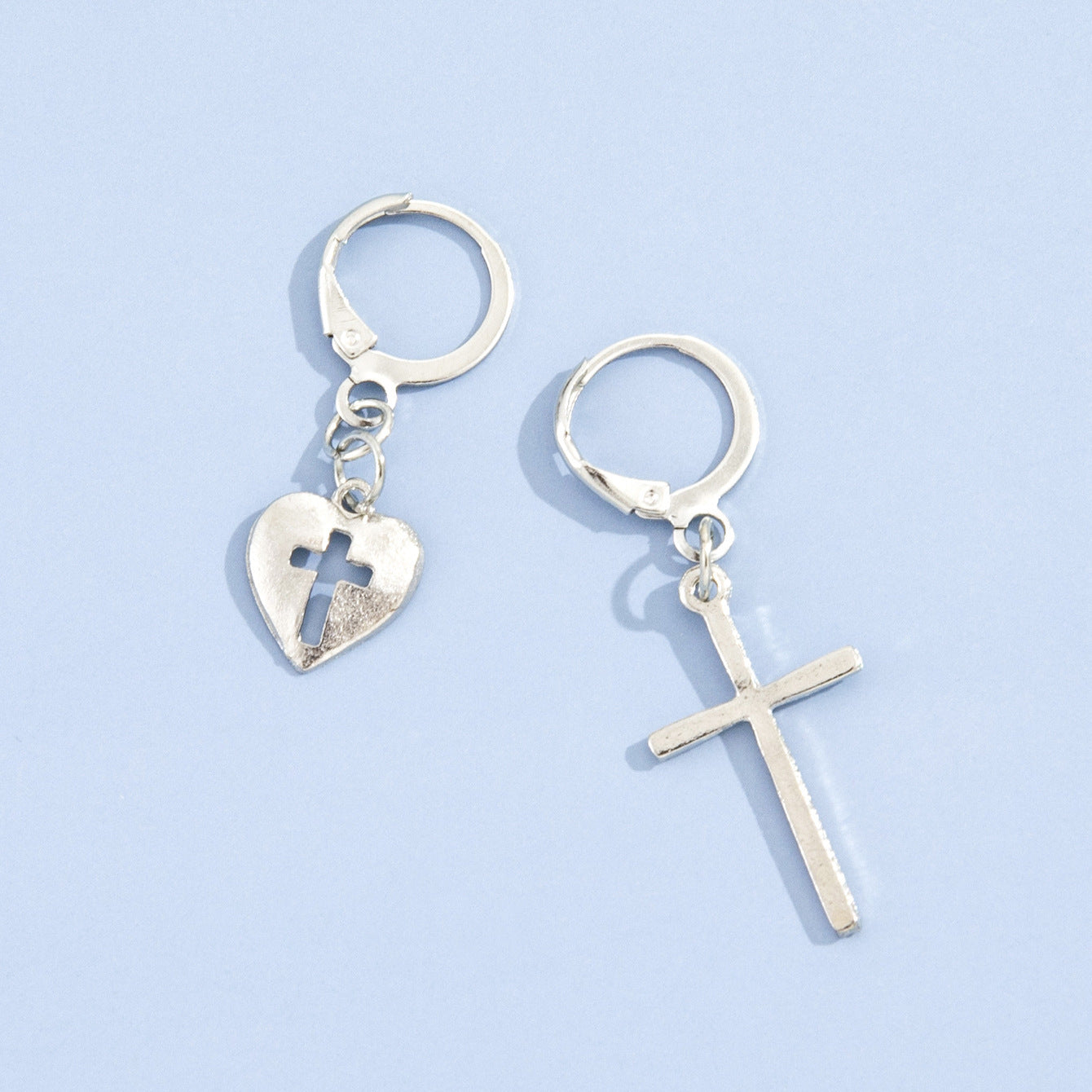 Love Cross Pendant Earrings-Jewearrings