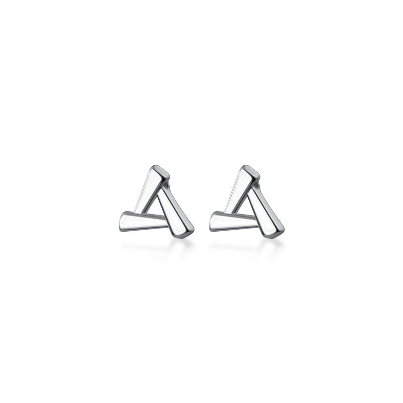 Women's Simple Personality Silver Needle Indifferent Earrings-Jewearrings