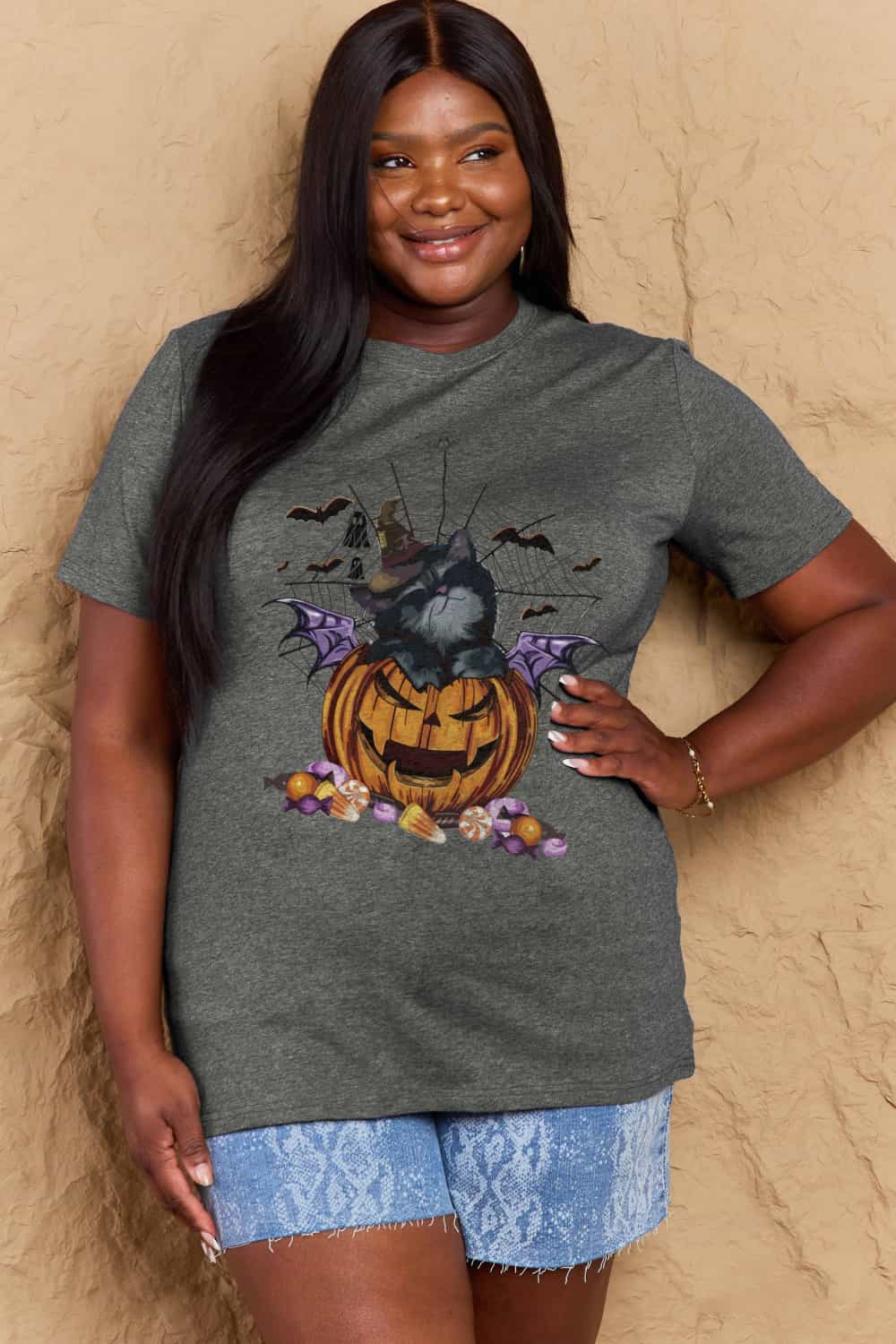 Simply Love Full Size Jack-O'-Lantern Graphic T-Shirt-Jewearrings