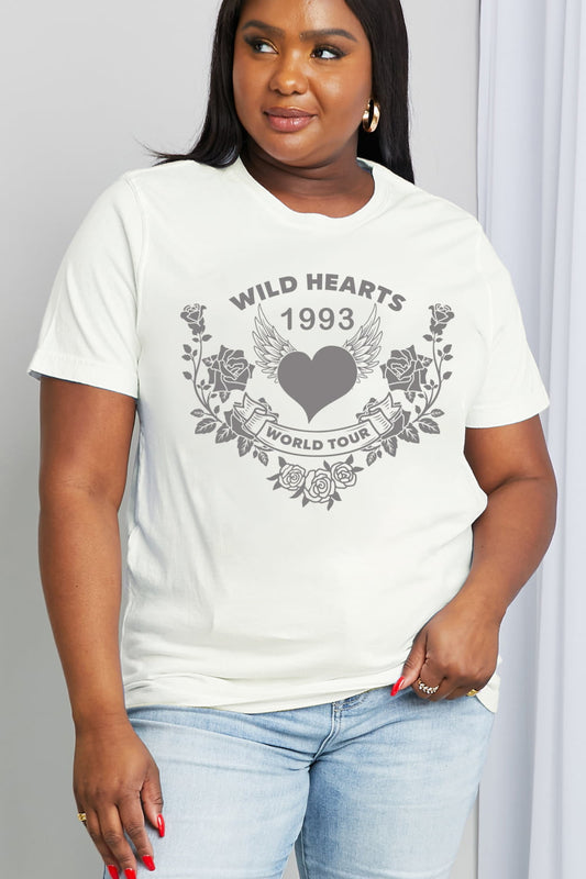 Simply Love Full Size WILD HEARTS 1993 WORLD TOUR Graphic Cotton Tee-Jewearrings