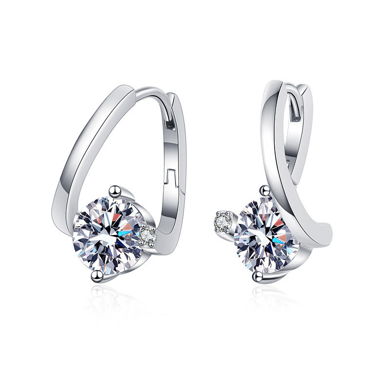 S925 Silver Moissanite Affordable Luxury Earrings-Jewearrings