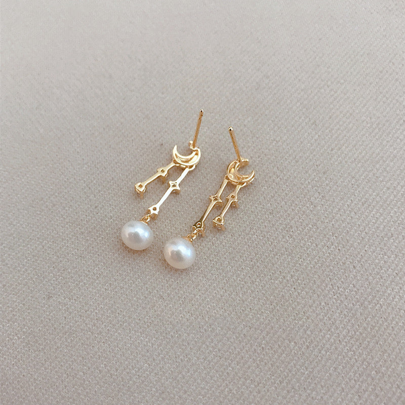 Design Sensation Meteor Shower Stud Earrings Natural Pearls-Jewearrings