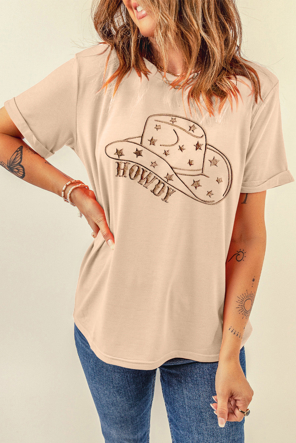 Hat Graphic Round Neck Short Sleeve T-Shirt-Jewearrings