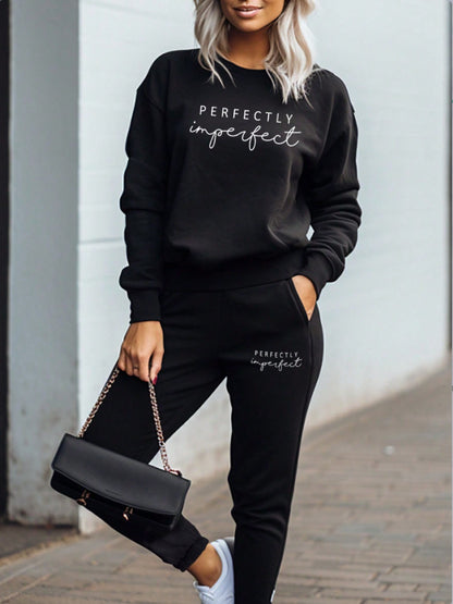 PERFECTLY IMPERFECT Graphic Sweatshirt and Sweatpants Set-Jewearrings