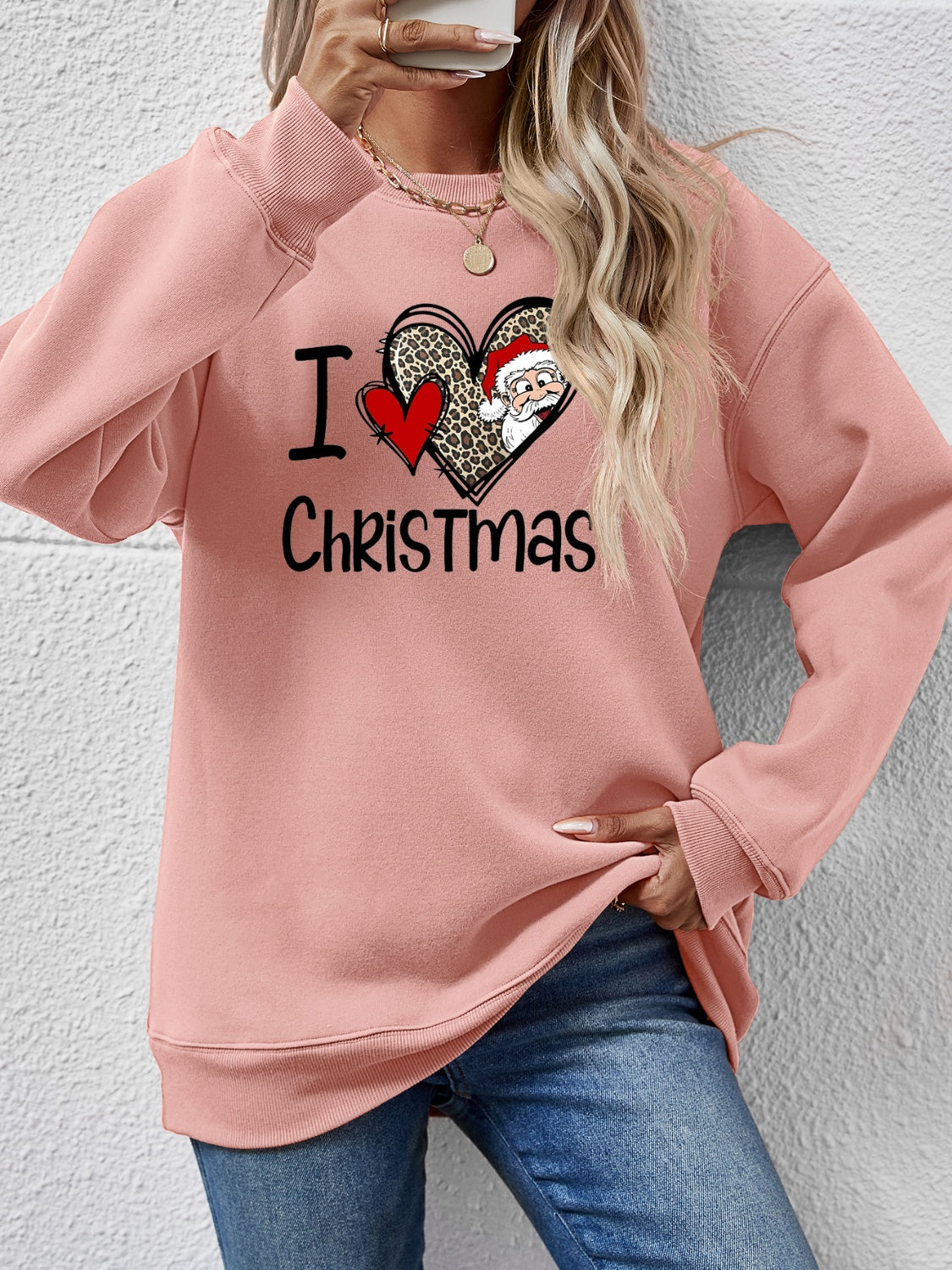 CHRISTMAS Graphic Round Neck Sweatshirt-Jewearrings