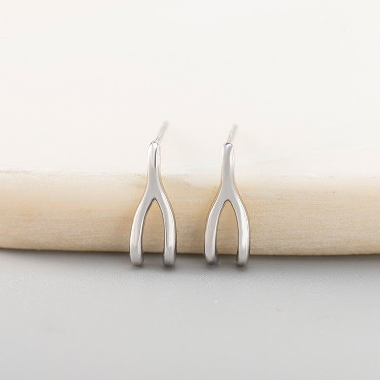 Simple And U-shaped Ear Acupuncture Temperament Silver Earrings-Jewearrings