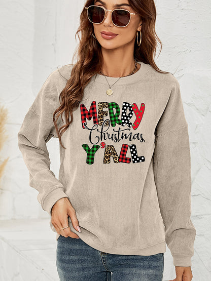 MERRY CHRISTMAS Y'ALL Graphic Sweatshirt-Jewearrings