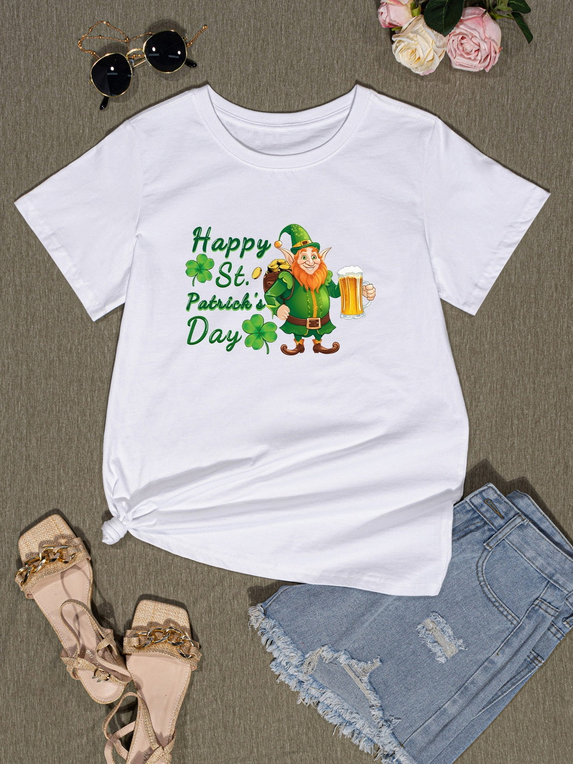 HAPPY ST. PATRICK'S DAY Round Neck T-Shirt-Jewearrings