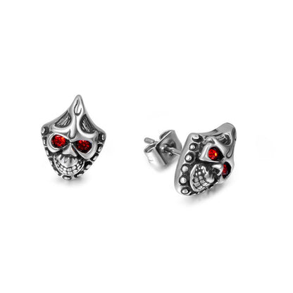 Halloween Retro Diamonds Red Eye Stud Earrings-Jewearrings