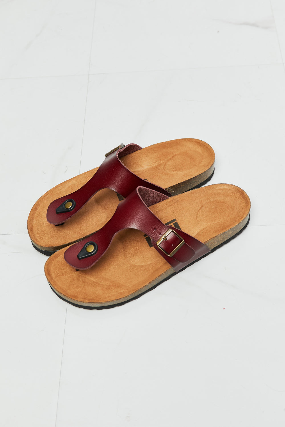 MMShoes Drift Away T-Strap Flip-Flop in Brown-Jewearrings