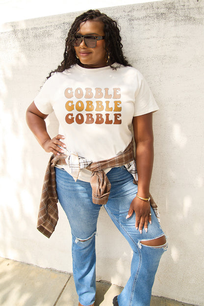 Simply Love Full Size GOBBLE Short Sleeve T-Shirt-Jewearrings