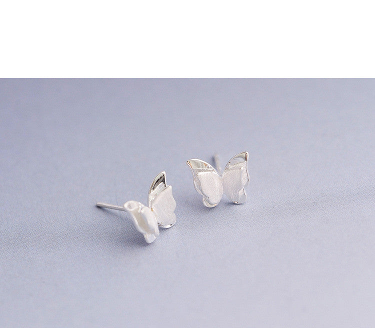 Women's Simple And Versatile Cute Butterfly Silver Earrings-Jewearrings