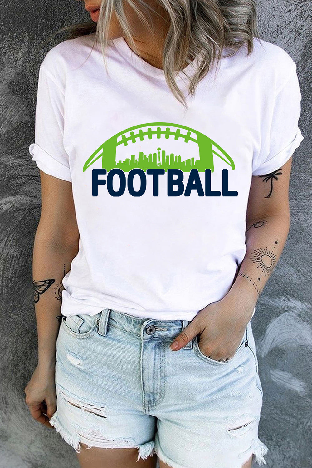 FOOTBALL Graphic Short Sleeve T-Shirt-Jewearrings