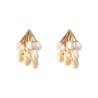 Natural Pearl Earrings Fashion Korean Earrings Wild Earrings Women-Jewearrings