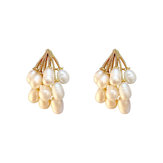 Natural Pearl Earrings Fashion Korean Earrings Wild Earrings Women-Jewearrings