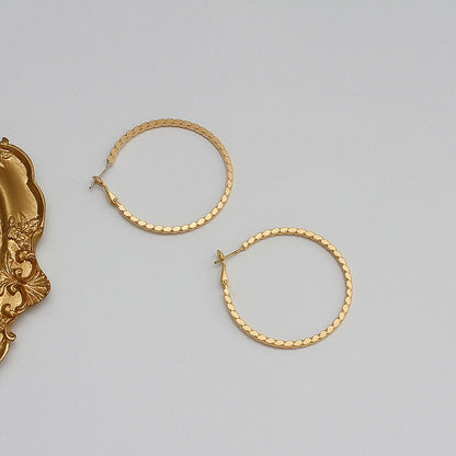 Women's Fashion Circle Alloy Matte Gold Earrings-Jewearrings