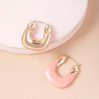 Irregular U Shape Hoop Earrings For Women-Jewearrings