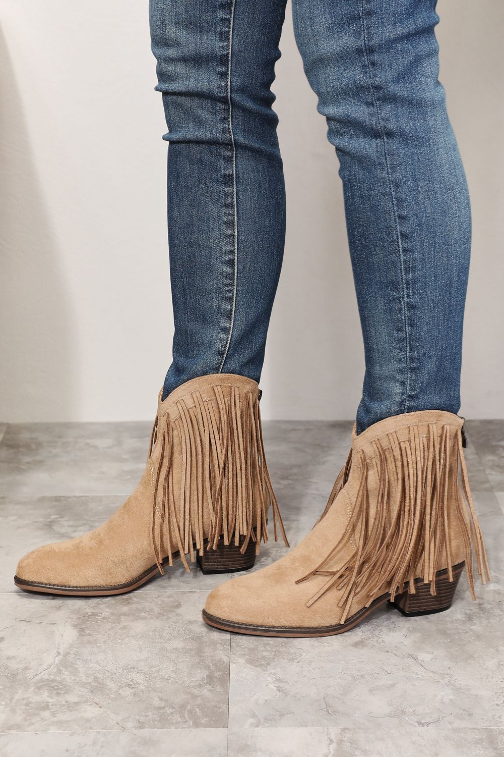 Legend Women's Fringe Cowboy Western Ankle Boots-Jewearrings