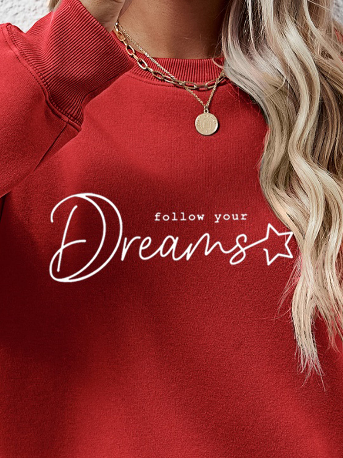 FOLLOW YOUR DREAMS Graphic Sweatshirt-Jewearrings