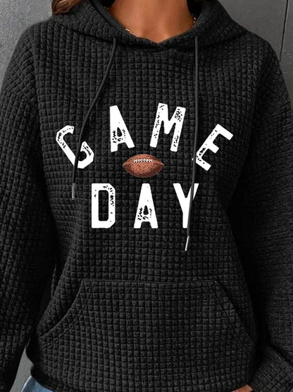 Full Size GAME DAY Graphic Drawstring Hoodie-Jewearrings