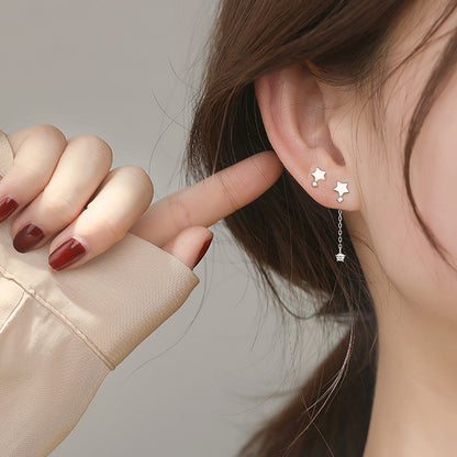 XINGX Tassel Stud Earrings For Women Simple New Asymmetric-Jewearrings