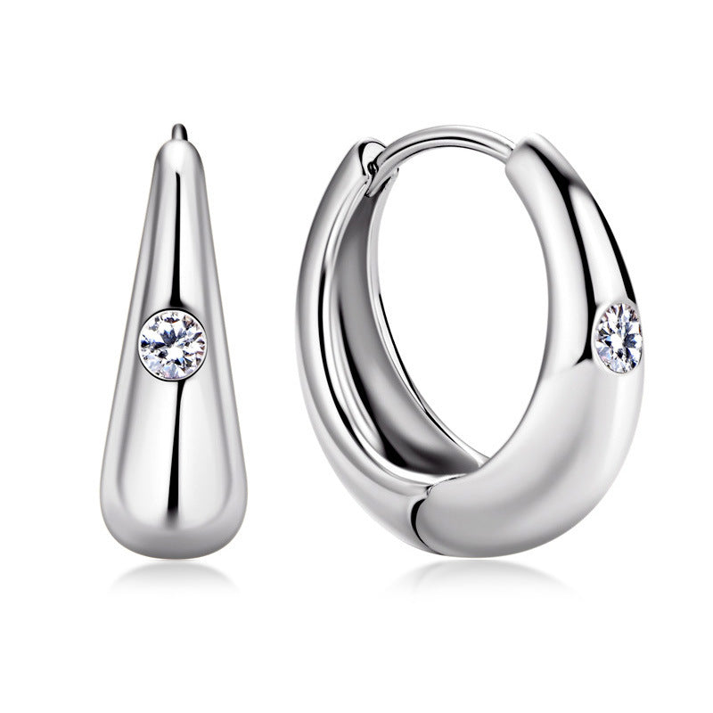 925 Silver Moissanite Earrings European And American-Jewearrings