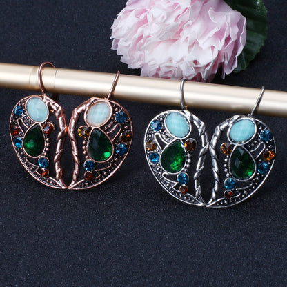 Flower Spinning Creative Handmade Colorful Rhinestone Stud Earrings-Jewearrings