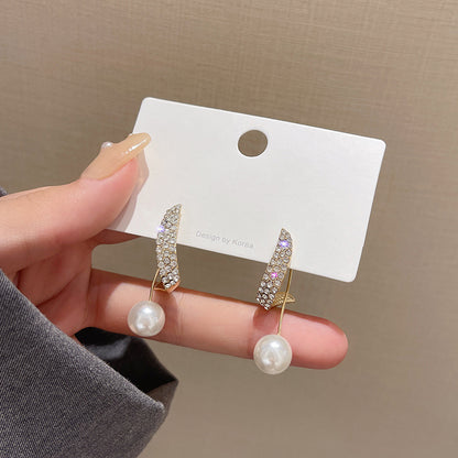 South Korea Dongdaemun Pearl Earrings Women-Jewearrings