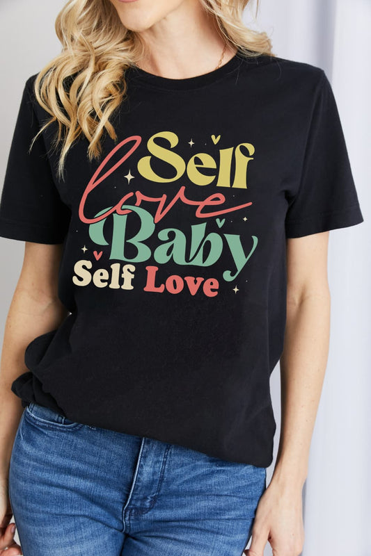 Simply Love SELF LOVE BABY SELF LOVE Graphic Cotton T-Shirt-Jewearrings