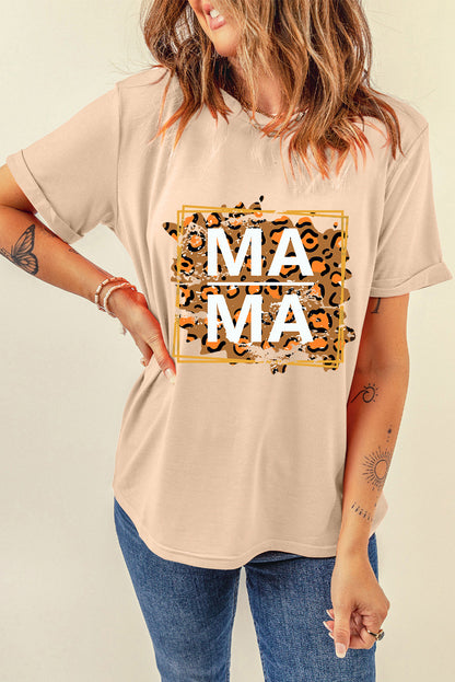 MAMA Round Neck Short Sleeve T-Shirt-Jewearrings