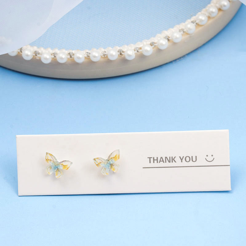 Super Fairy S925 Silver Needle Color Three-dimensional Butterfly Female Stud Earrings-Jewearrings