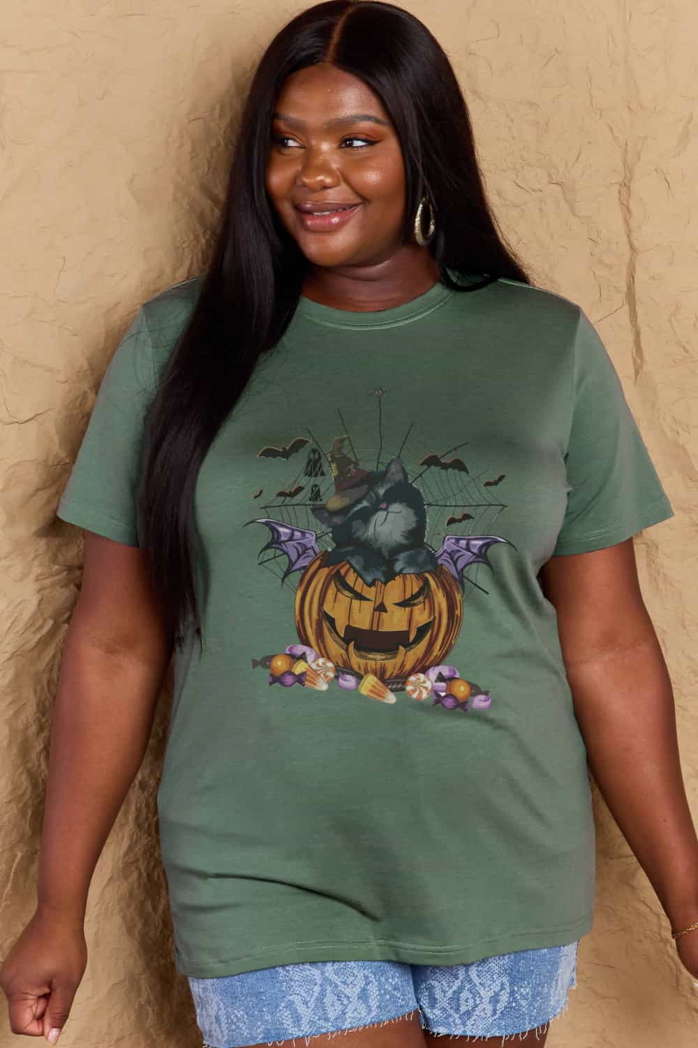 Simply Love Full Size Jack-O'-Lantern Graphic T-Shirt-Jewearrings