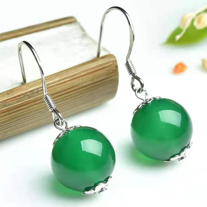 Fashion Sterling Silver Agate Earrings-Jewearrings