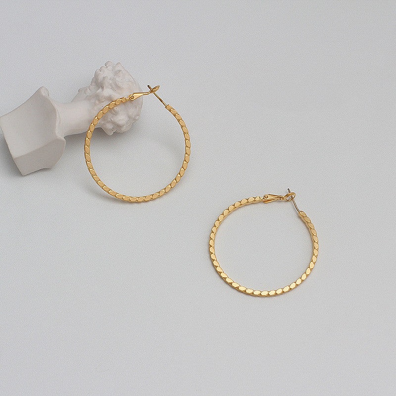 Women's Fashion Circle Alloy Matte Gold Earrings-Jewearrings