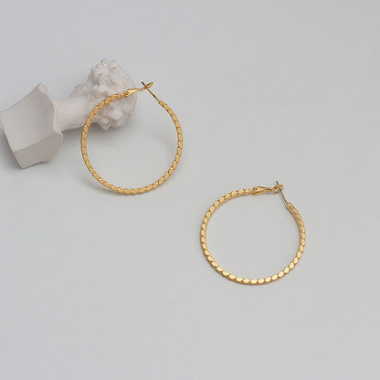 Women's Fashion Circle Alloy Matte Gold Earrings-Jewearrings