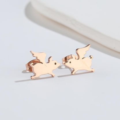 Cute Elf Animal Stud Earrings For Women Ins Style Personalized Earclip-Jewearrings