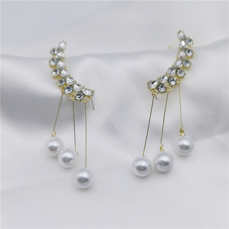 Women's New Fashion Light Luxury Long Fringed Pearl Earrings-Jewearrings