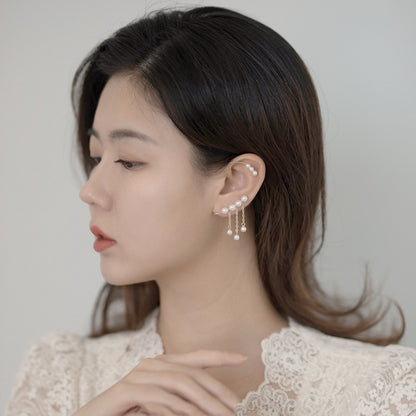 No Ear Holes Earrings Women's Single Natural Freshwater Pearl Light Luxury-Jewearrings