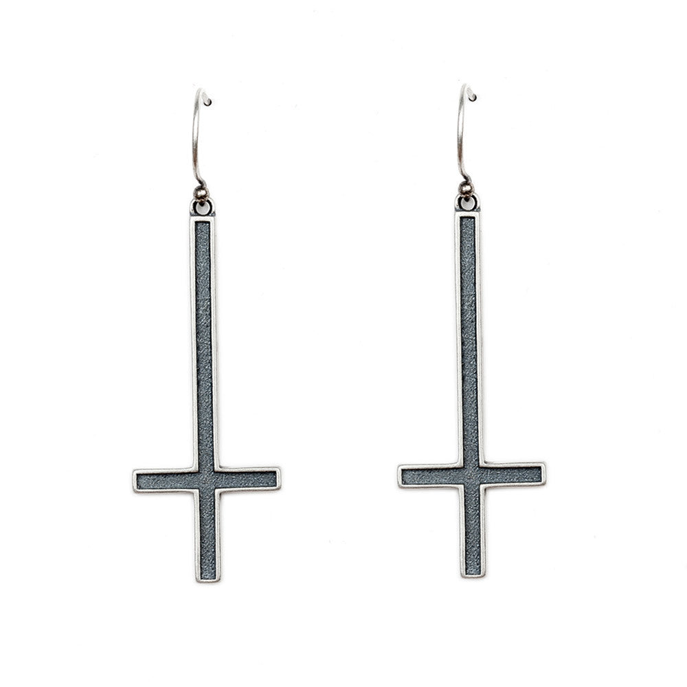 S925 Sterling Silver Gothic Earrings Cross-Jewearrings