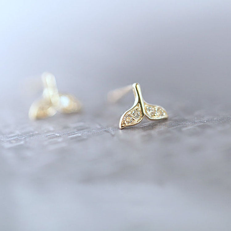 S925 Sterling Silver Plated 14K Gold Stud Earrings-Jewearrings